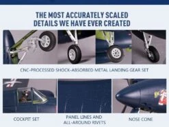 F7F Tigercat 1700mm PNP With Reflex, Blue -Fashion Toy Store fmm100pblu pp