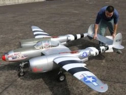 3.1m P-38 Lightning Twin Engine PNP With Retracts, Lights And Servos, Kozy Koza W/Weathering -Fashion Toy Store pkkf