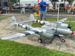 3.1m P-38 Lightning Twin Engine PNP With Retracts, Lights And Servos, Kozy Koza W/Weathering -Fashion Toy Store pkky